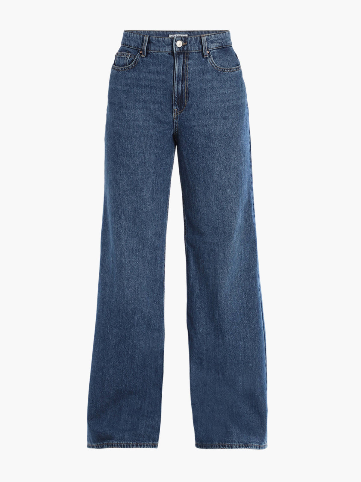 Solid Wide Leg High Rise Blue Jeans | WL90 - view 6