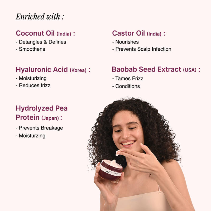 Curl Enhancing Hair Mask Coconut Oil & Castor Oil Hair Mask for Dry & Frizzy Hair | H85 - view 4