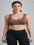 Women Brown Solid Sports Bra | sb09 - view 1