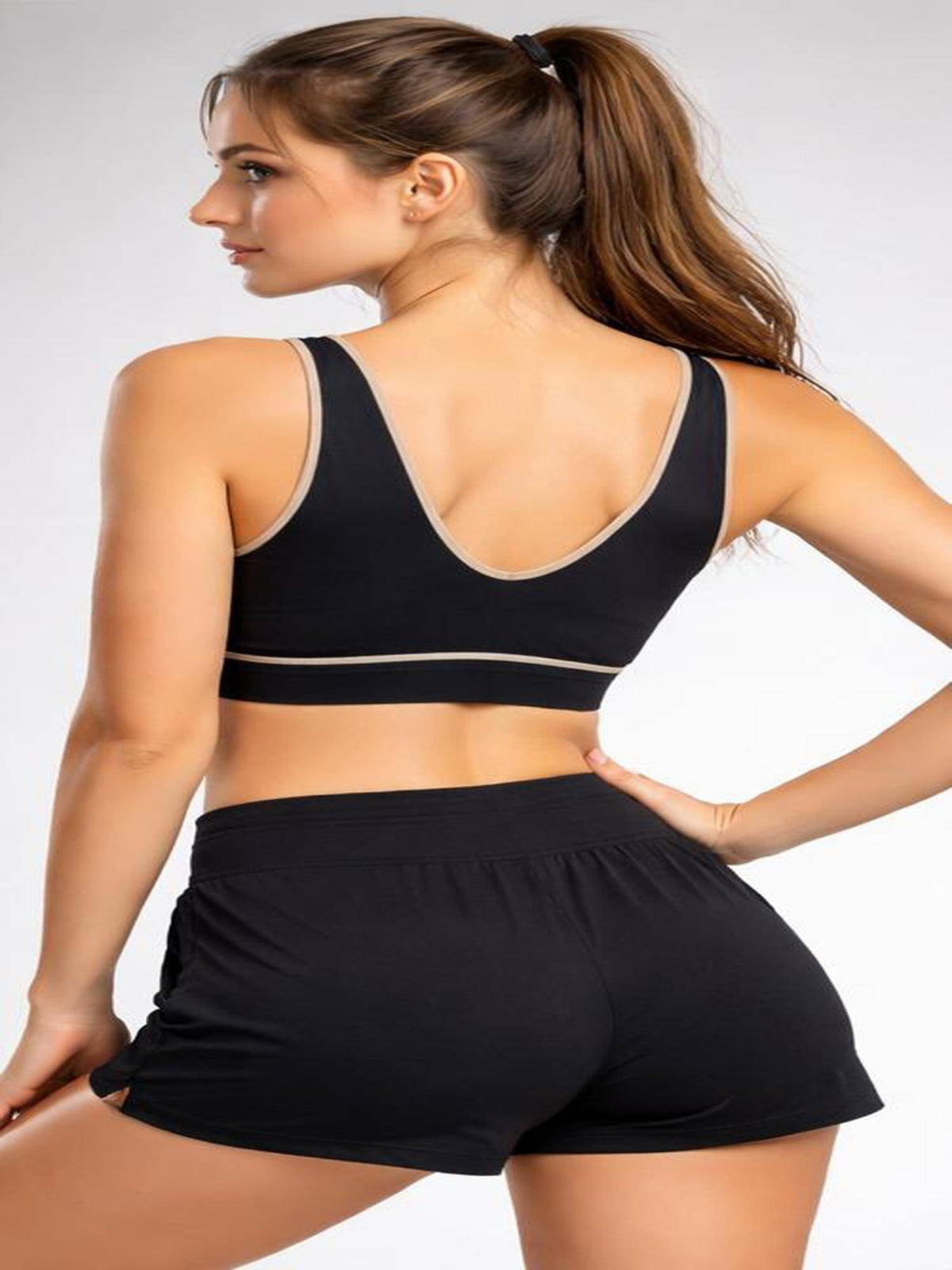 Women Black Lightly Padded Sports Bra | sb09 - view 2