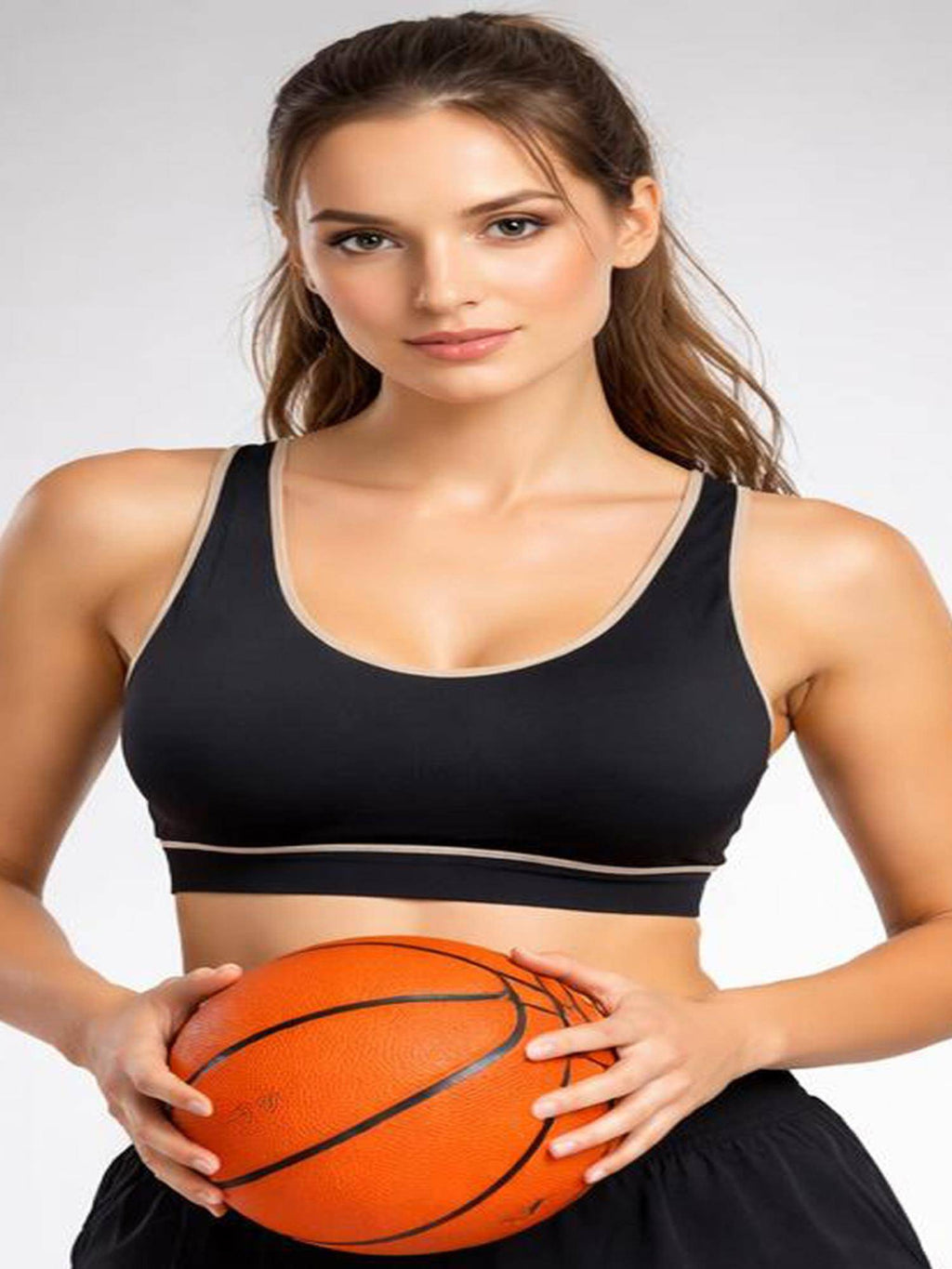 Women Black Lightly Padded Sports Bra | sb09 - view 4