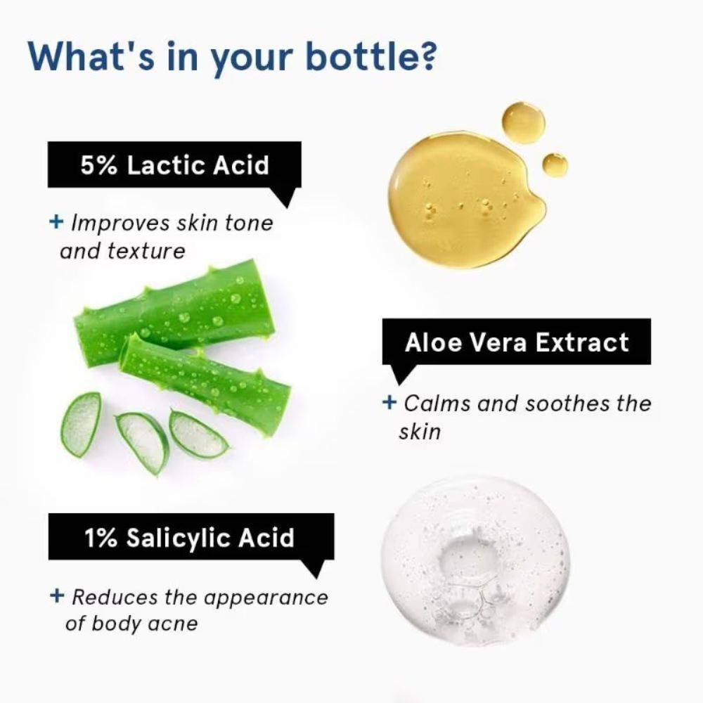 1% Salicylic Acid Body Wash + 5% Lactic Acid Body Lotion - Helps Prevent Body Acne | BWS9 - view 3