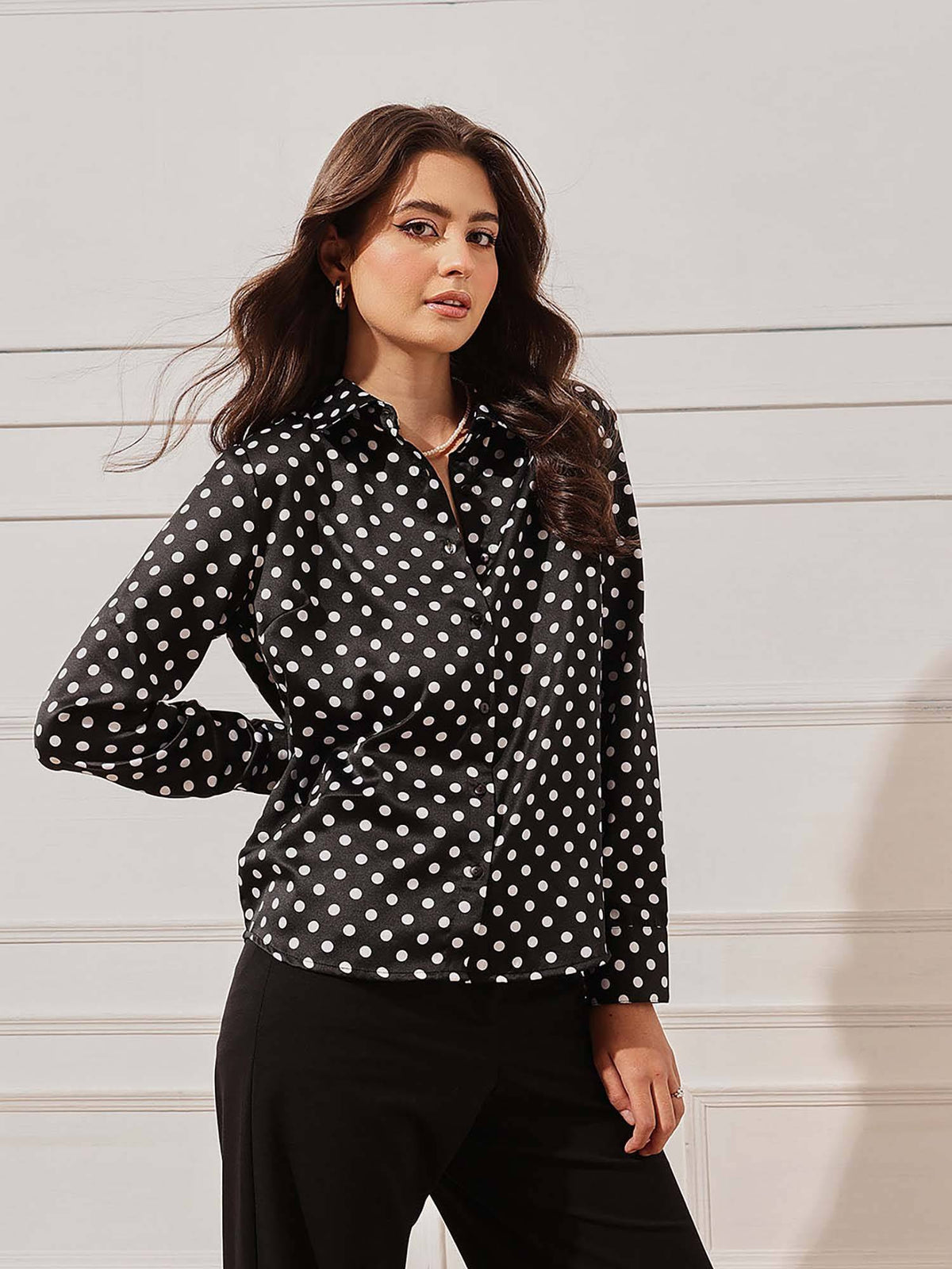 White Polka Dots Casual Shirt | S67 - view 7