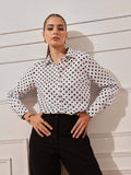 White Polka Dots Casual Shirt | S67 - view 1