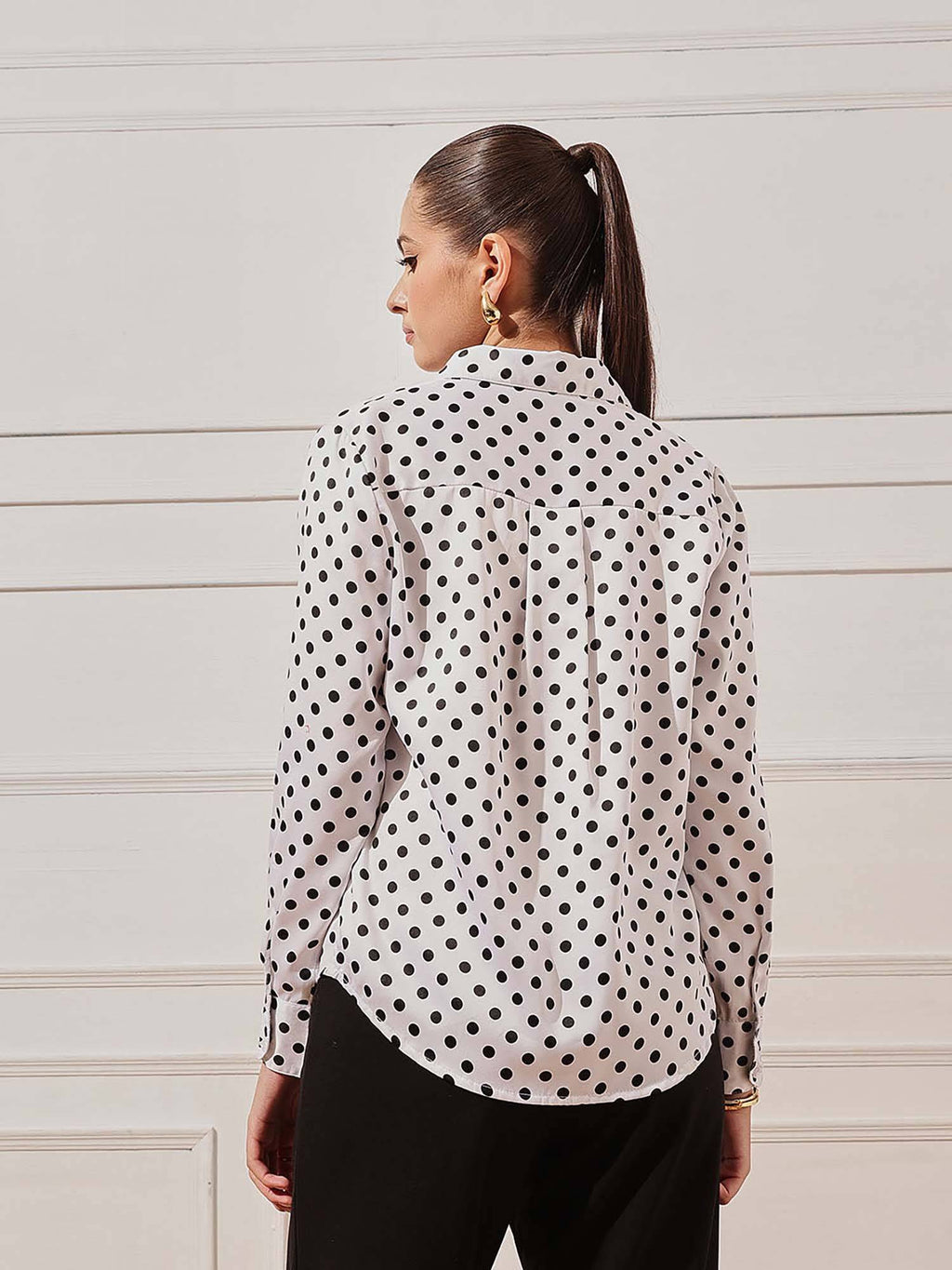 White Polka Dots Casual Shirt | S67 - view 2