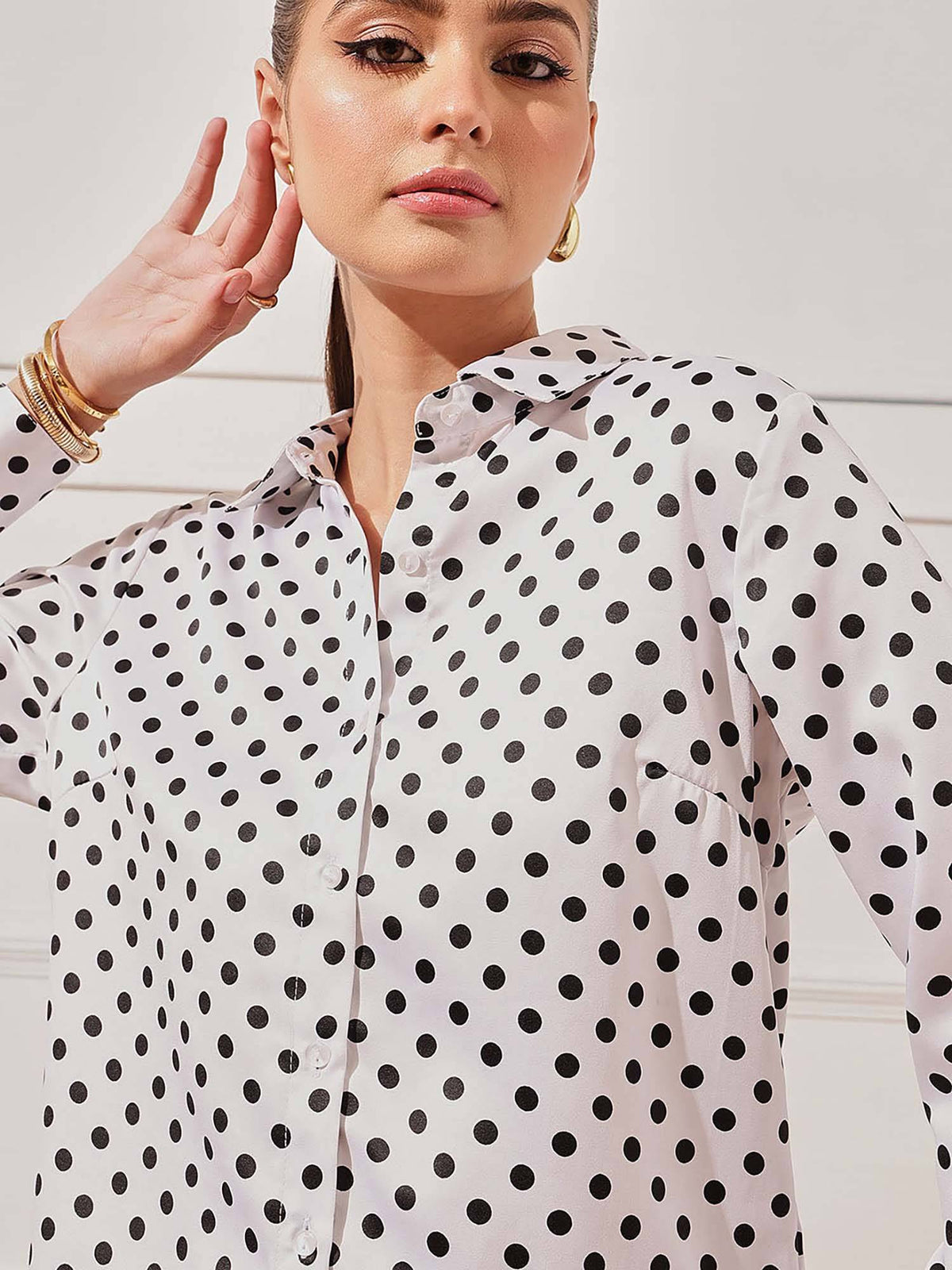 White Polka Dots Casual Shirt | S67 - view 5