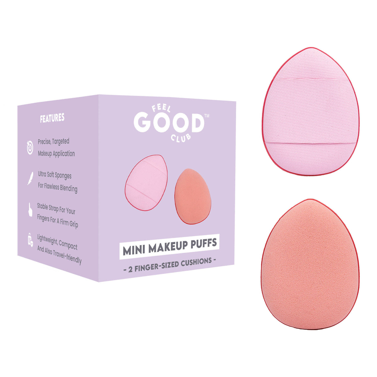 Mini Makeup Puffs - Pack Of 2 Finger Sized Cushion Applicator Beauty Blender Sponges | C83 - view 1