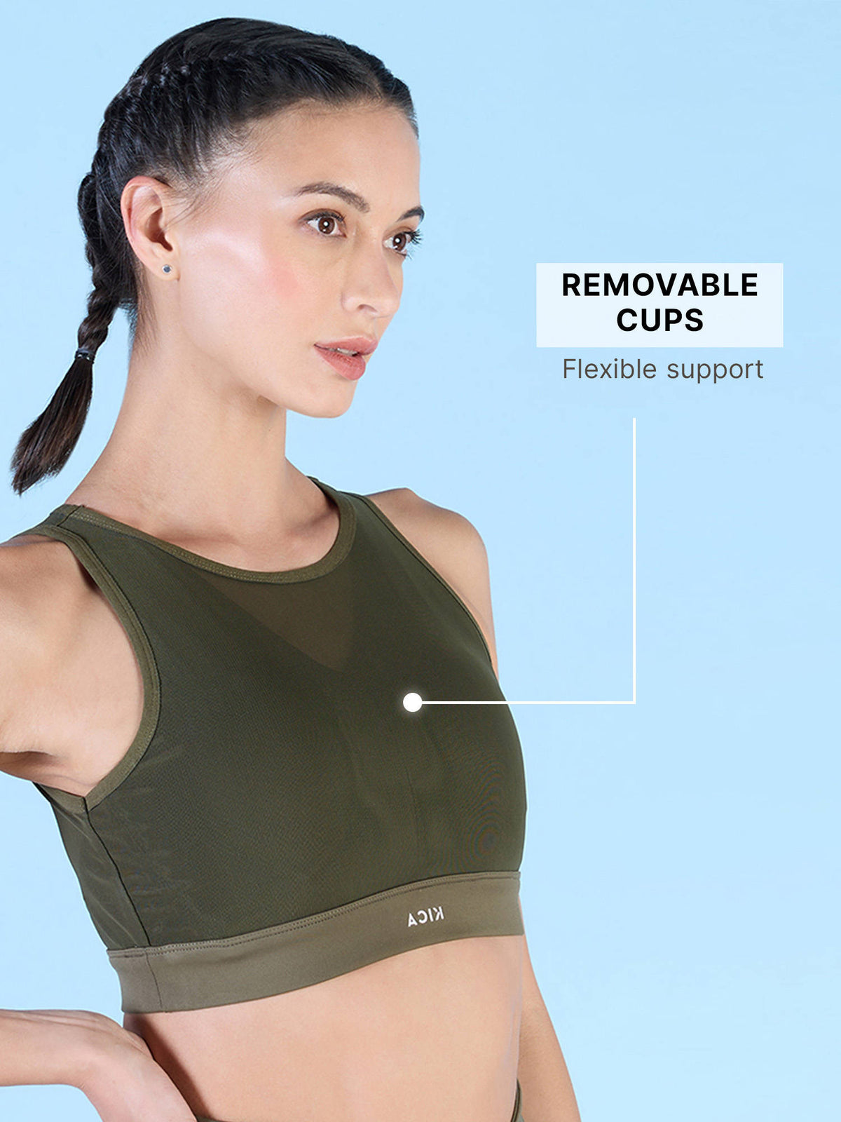 High Impact Mesh Sports Bra with Full Coverage Support in KICASKN™ Fabric | sb09 - view 26