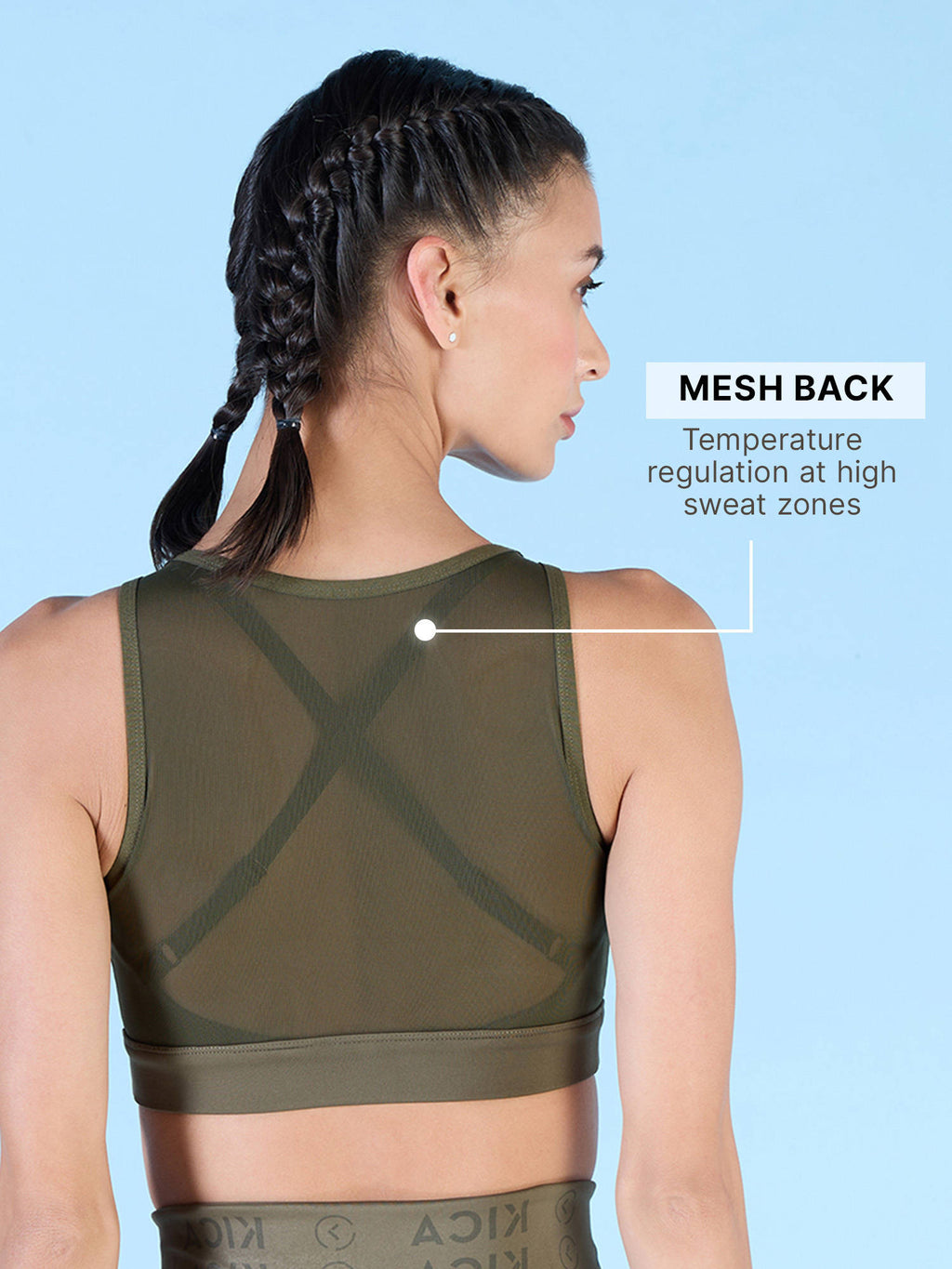 High Impact Mesh Sports Bra with Full Coverage Support in KICASKN™ Fabric | sb09 - view 27