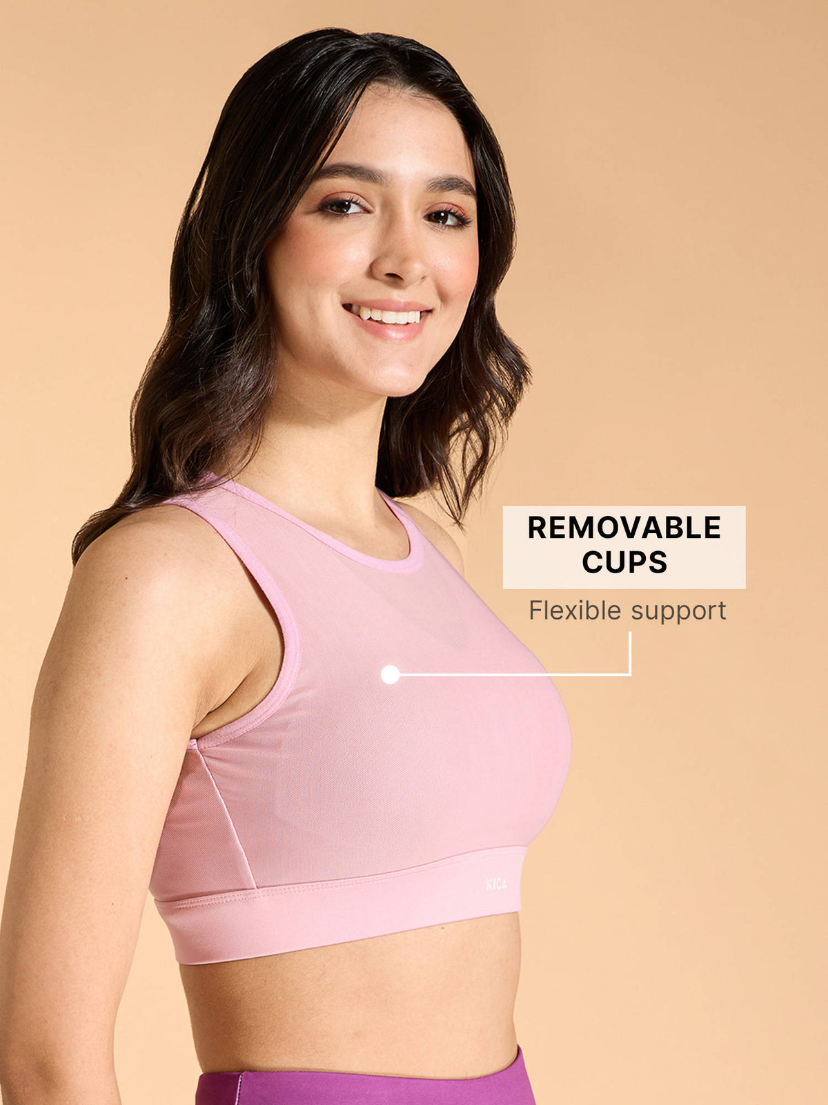 High Impact Mesh Sports Bra with Full Coverage Support in KICASKN™ Fabric | sb09 - view 14
