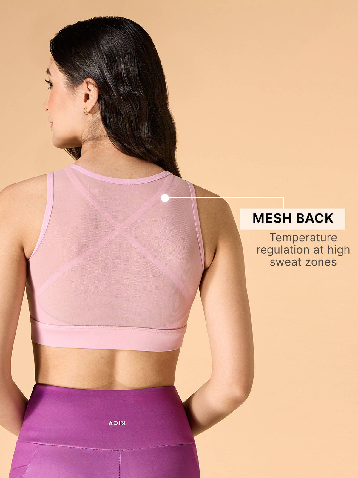 High Impact Mesh Sports Bra with Full Coverage Support in KICASKN™ Fabric | sb09 - view 15