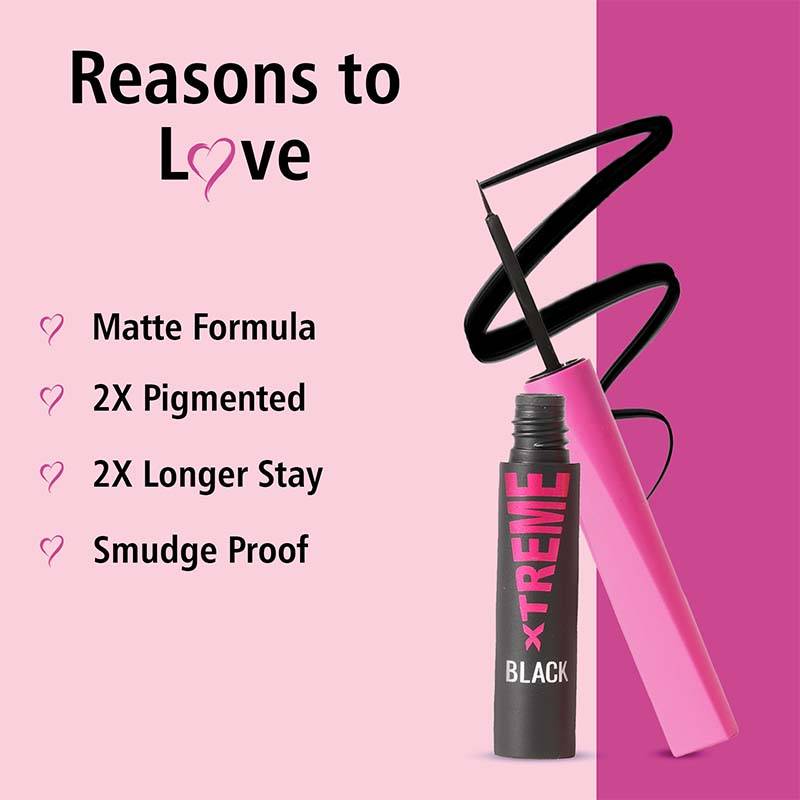 Xtreme Black Eyeliner Smudge Proof Matte Formula - Black | E20 - view 5