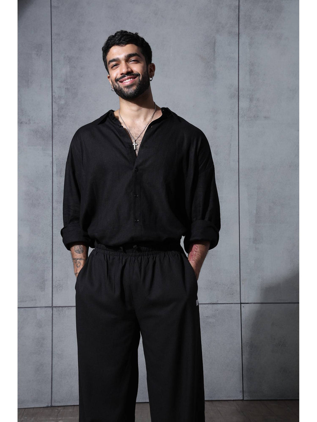 Black Linen Shirt | S67 - view 1