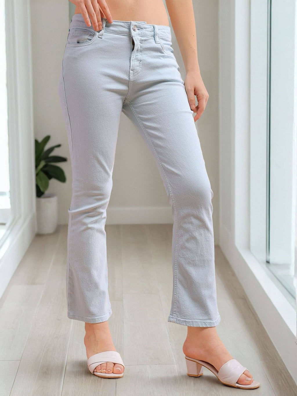 Women Bootcut Overdyed Mid Rise Blue Jeans | BT10 - view 2