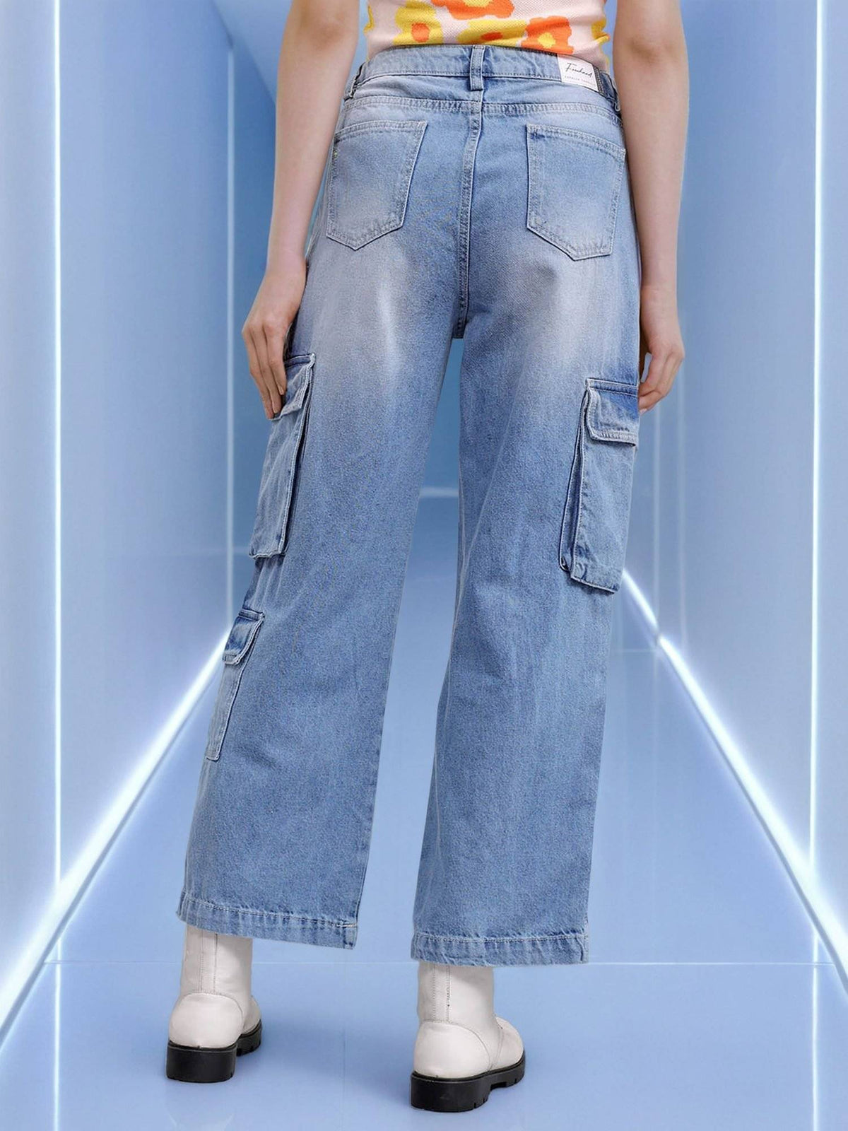 Blue Solid Relaxed Fit Jeans | BG78 - view 3