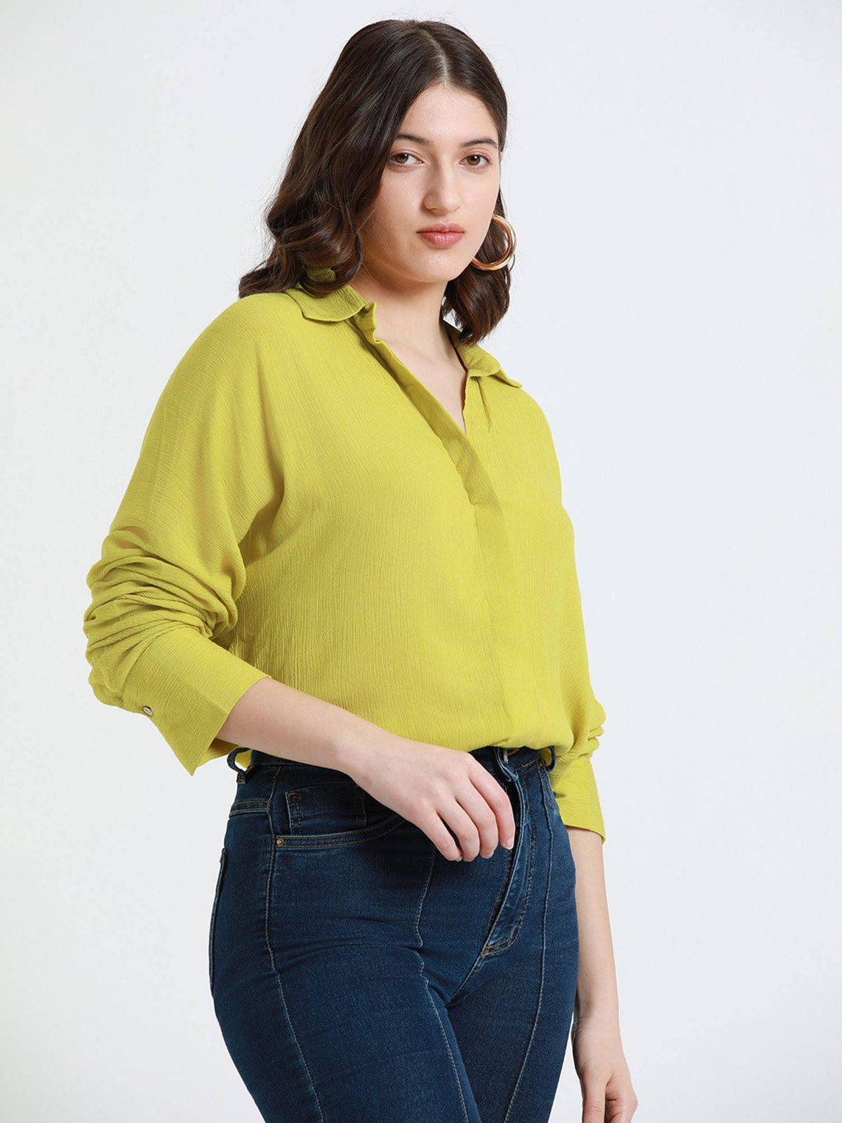 Rust Full Sleeves Oversized Solid Casual Shirt | S67 - view 7
