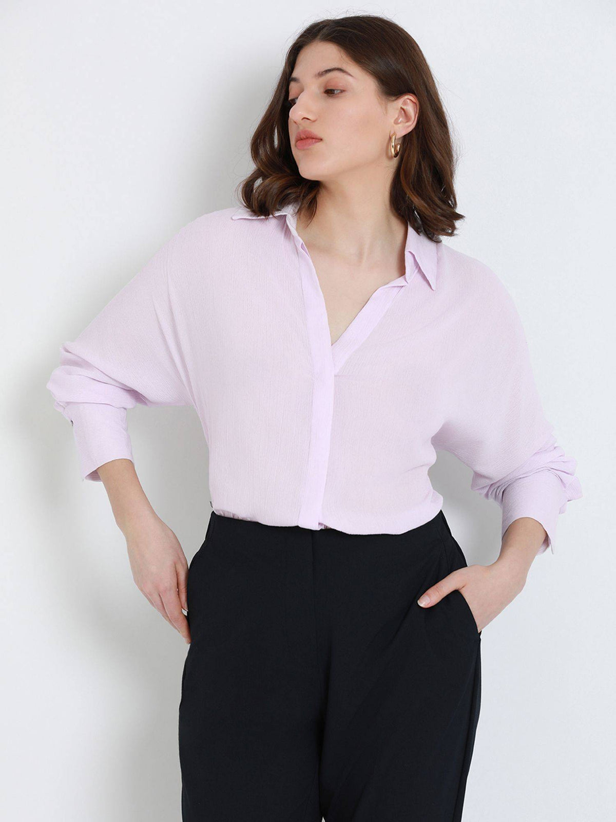 Rust Full Sleeves Oversized Solid Casual Shirt | S67 - view 11