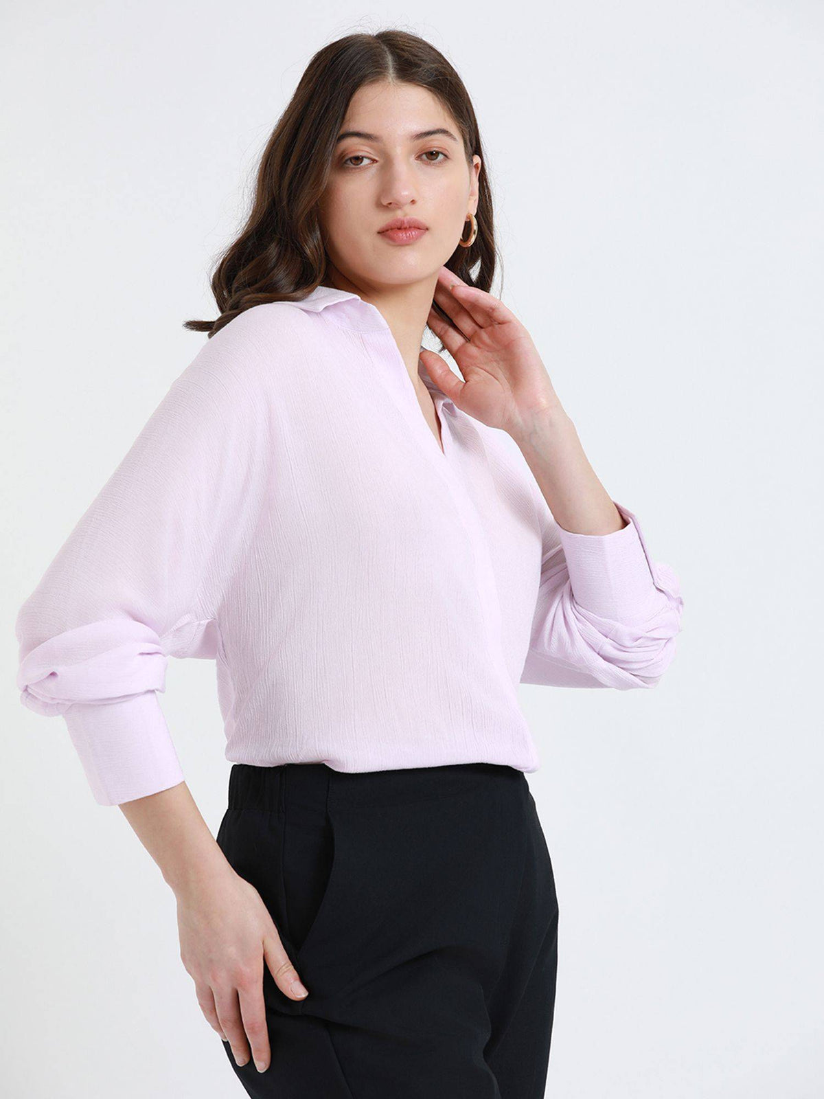 Rust Full Sleeves Oversized Solid Casual Shirt | S67 - view 12