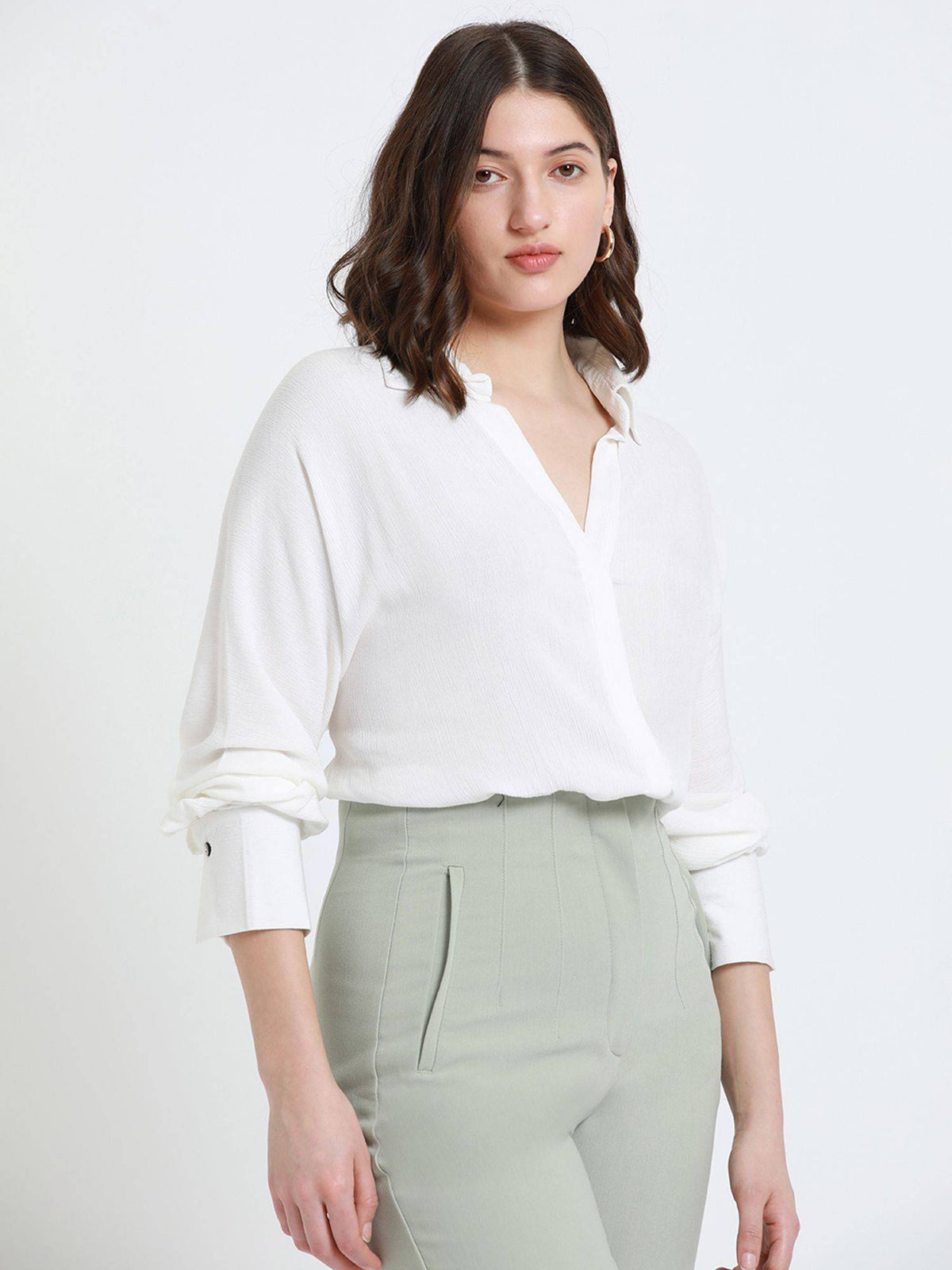 Rust Full Sleeves Oversized Solid Casual Shirt | S67 - view 17