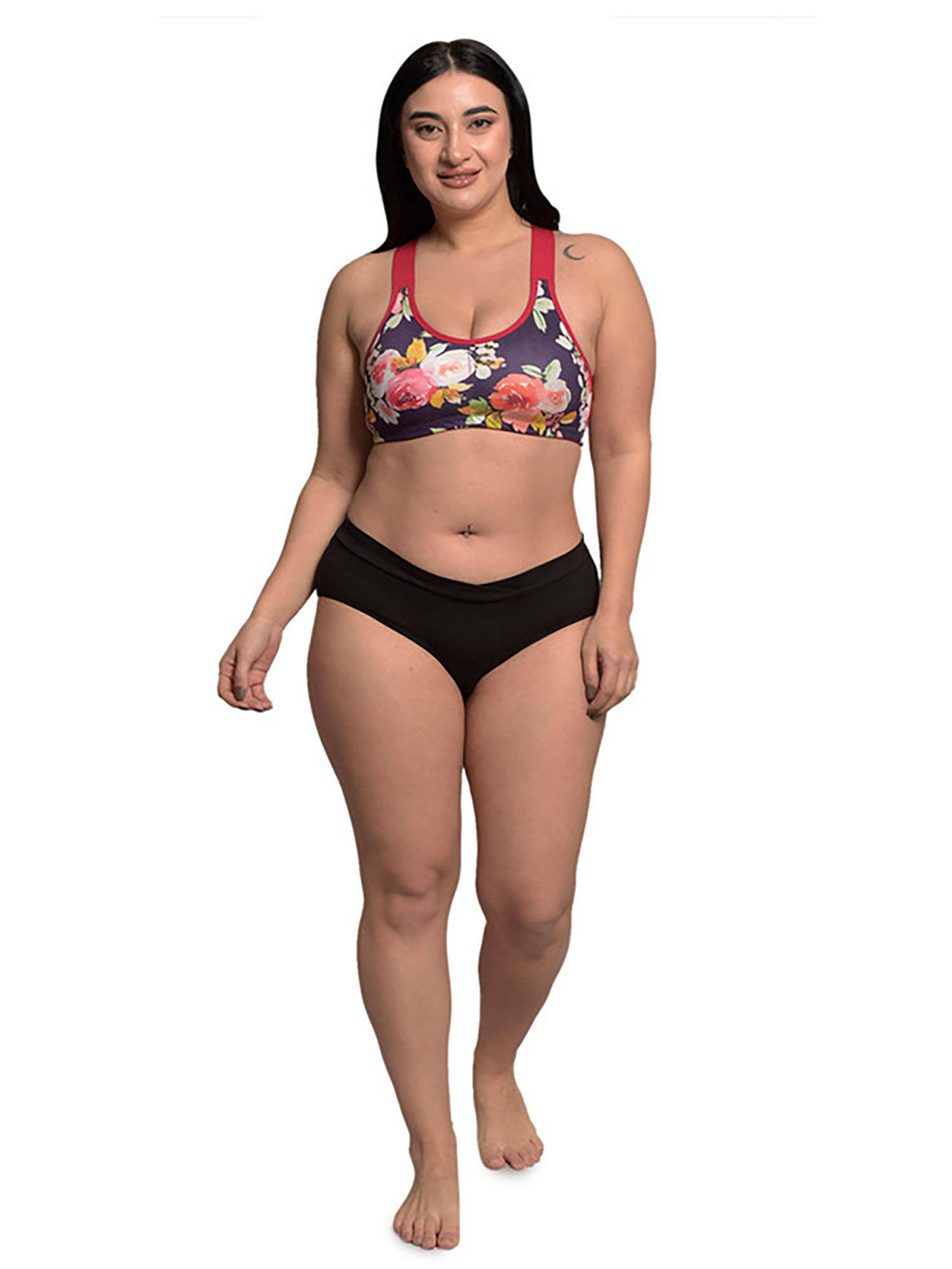 Organic Cotton Antimicrobial Medium Impact Plus Size Sports Bra | sb09 - view 2