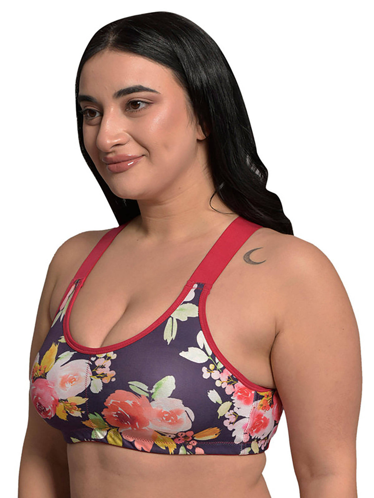 Organic Cotton Antimicrobial Medium Impact Plus Size Sports Bra | sb09 - view 3