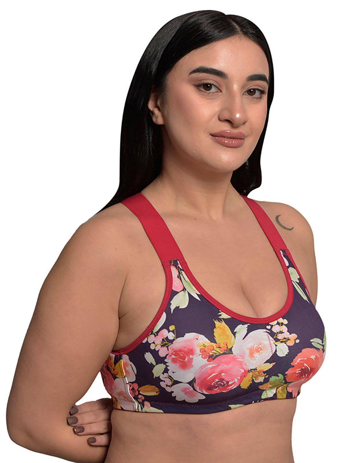 Organic Cotton Antimicrobial Medium Impact Plus Size Sports Bra | sb09 - view 4