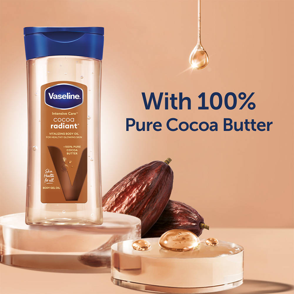 Cocoa Radiant Body Oil with Pure Cocoa Butter & Shimmer Glow, For Dull Skin & Healthy Glow | B20 - view 3