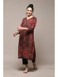 Dull Rust Rayon Straight Printed Kurta | KDG - view 1