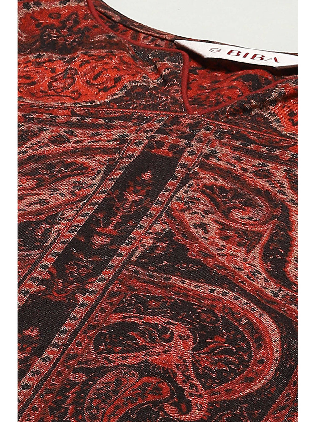 Dull Rust Rayon Straight Printed Kurta | KDG - view 2