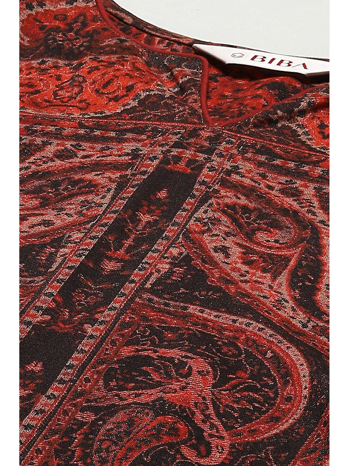 Dull Rust Rayon Straight Printed Kurta | KDG - view 2