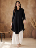 Black Viscose Rayon Solid/Plain Plain Kurta | U3S - view 1