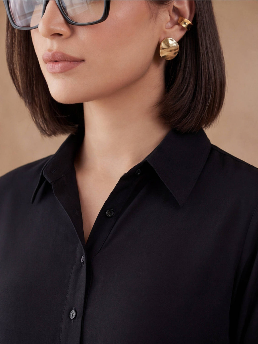 Black Viscose Rayon Solid/Plain Plain Kurta | U3S - view 4