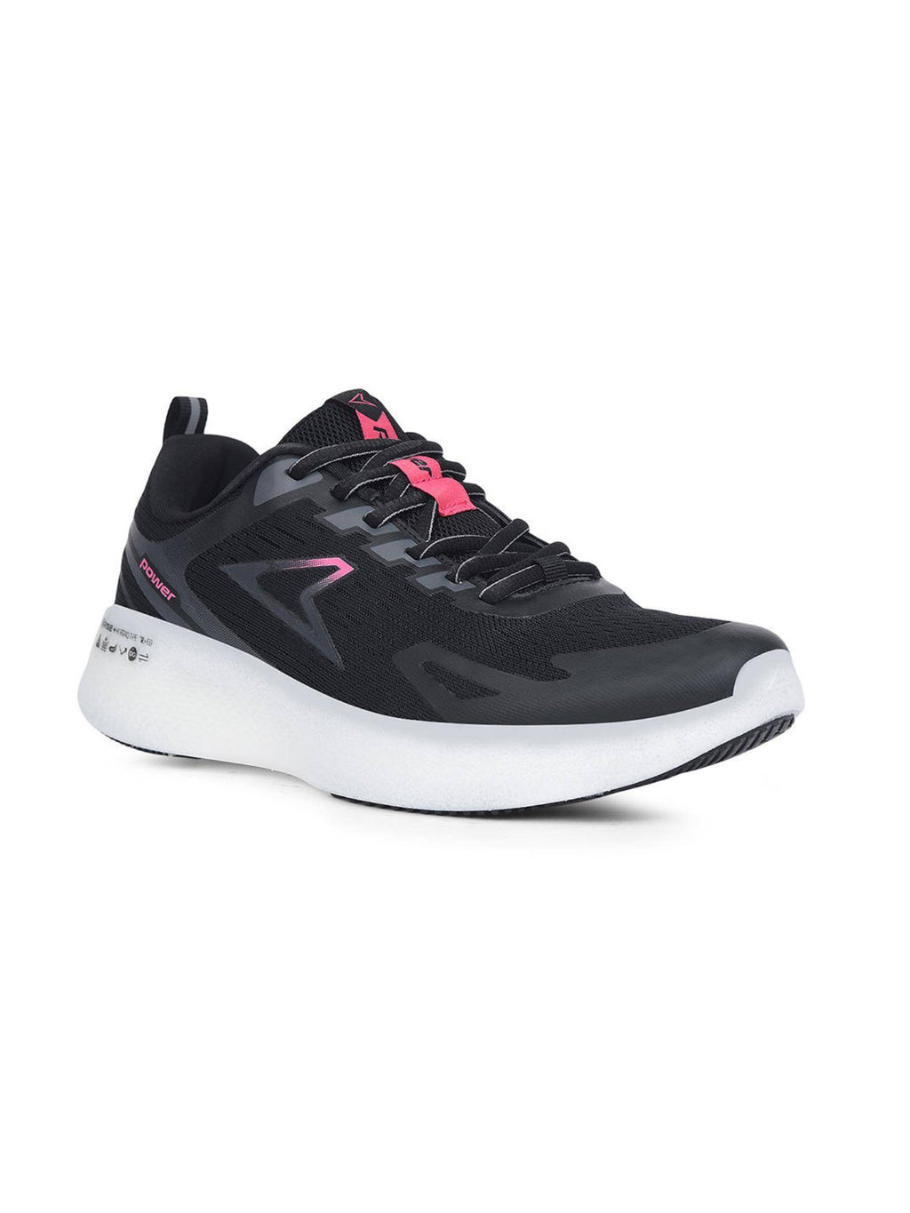 Womens Black Lightweight Durable Running Shoes | SH9 - view 1