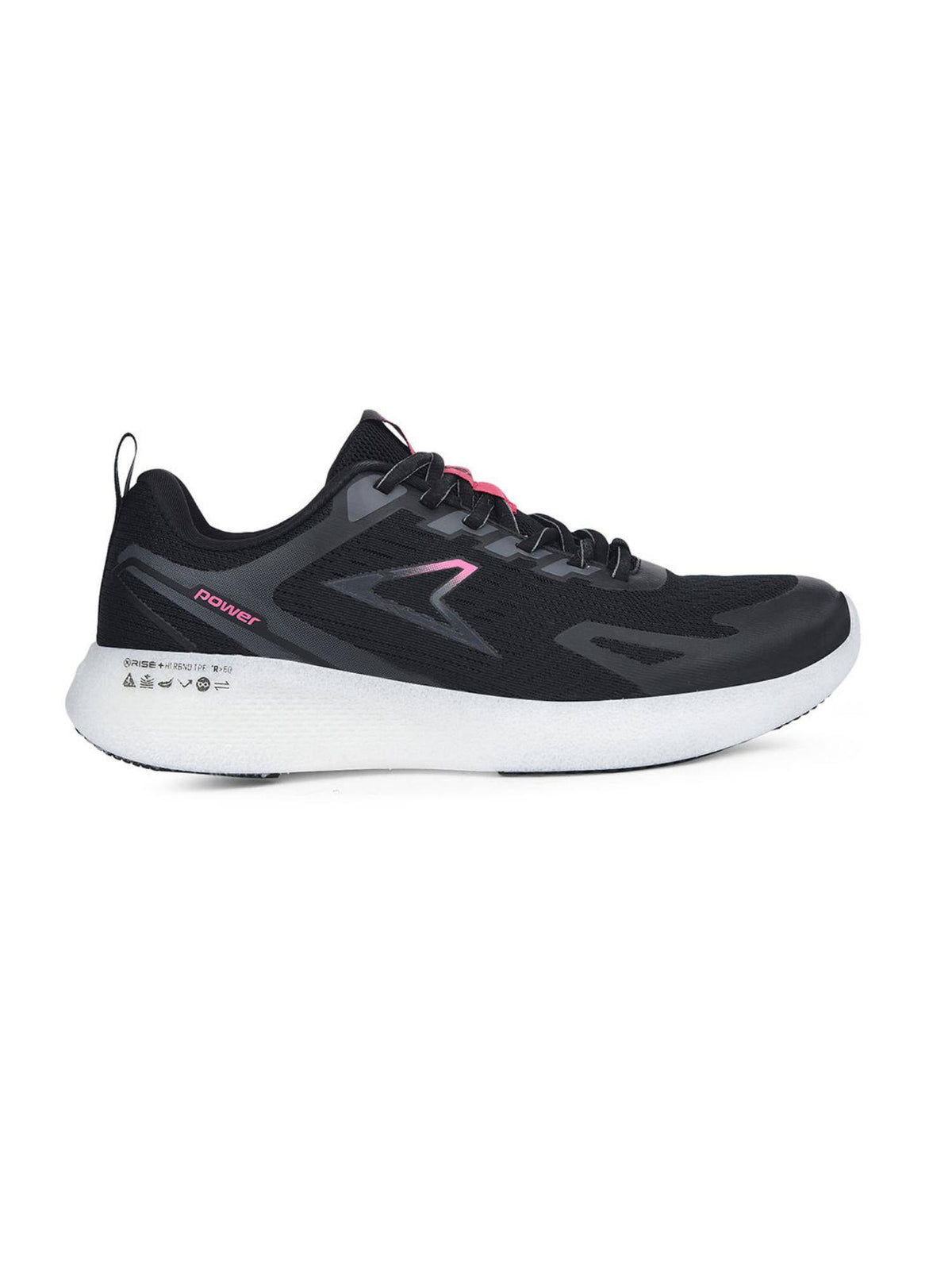 Womens Black Lightweight Durable Running Shoes | SH9 - view 2