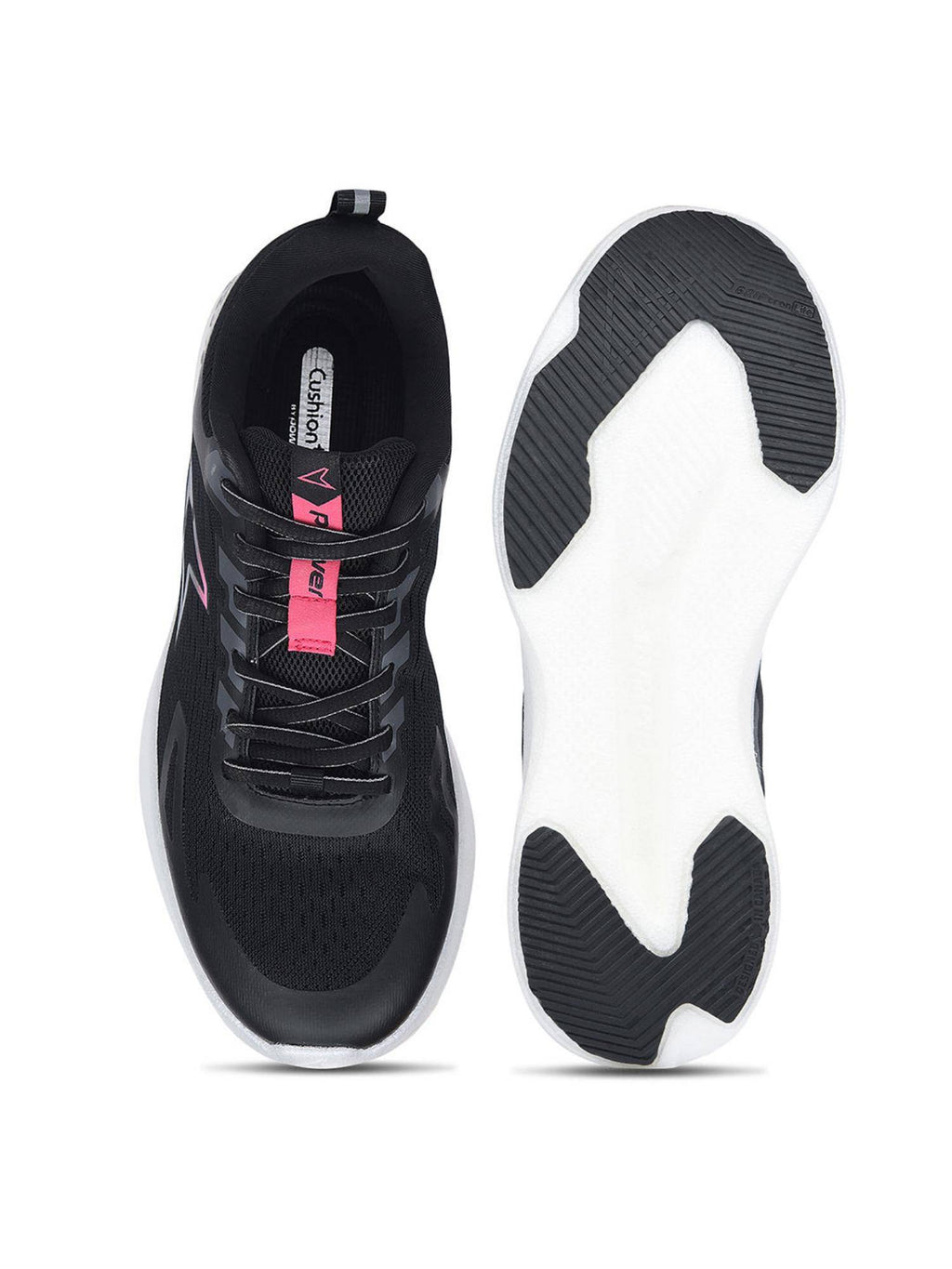 Womens Black Lightweight Durable Running Shoes | SH9 - view 4
