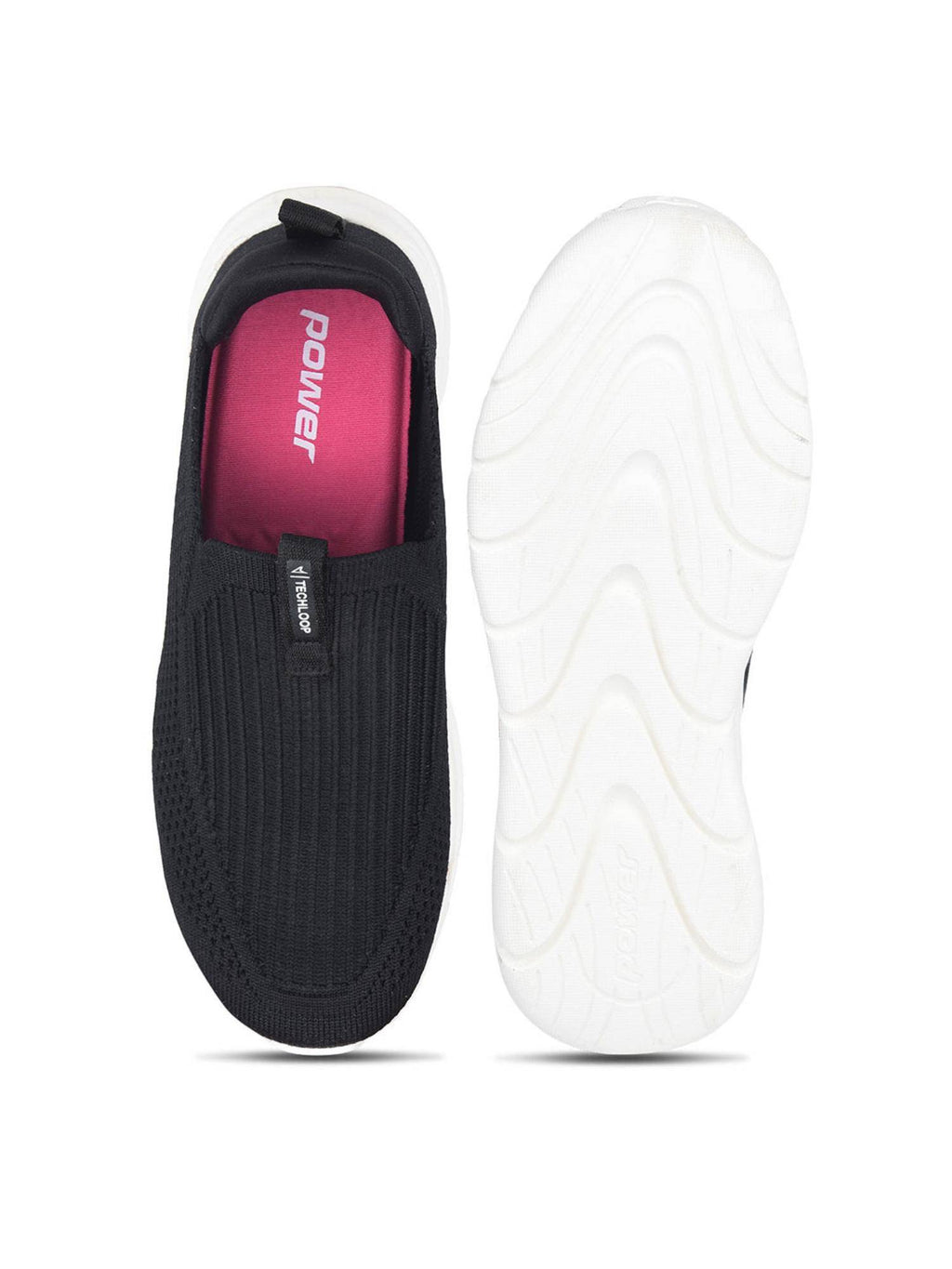 Womens Black Lightweight Slip-On Running Shoes | SH9 - view 4