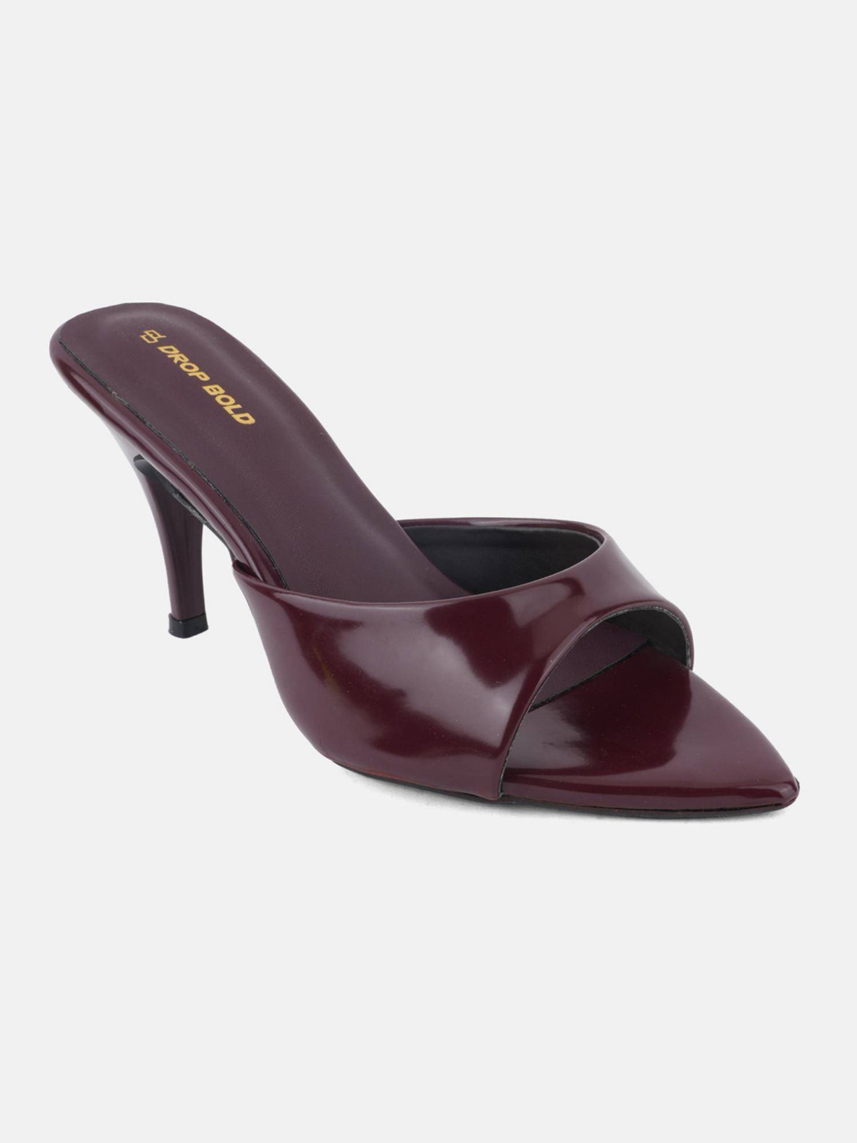 Womens Maroon Pointed Toe Stilettos Heels | H78 - view 3