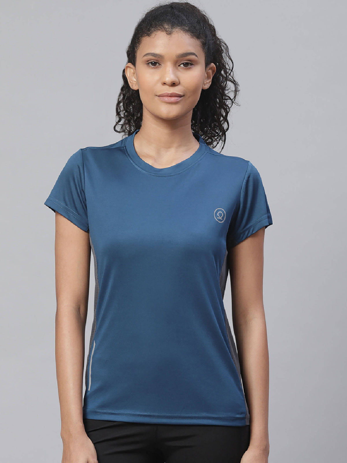 Women Round Neck Sports T-shirt - Black | TS56 - view 31