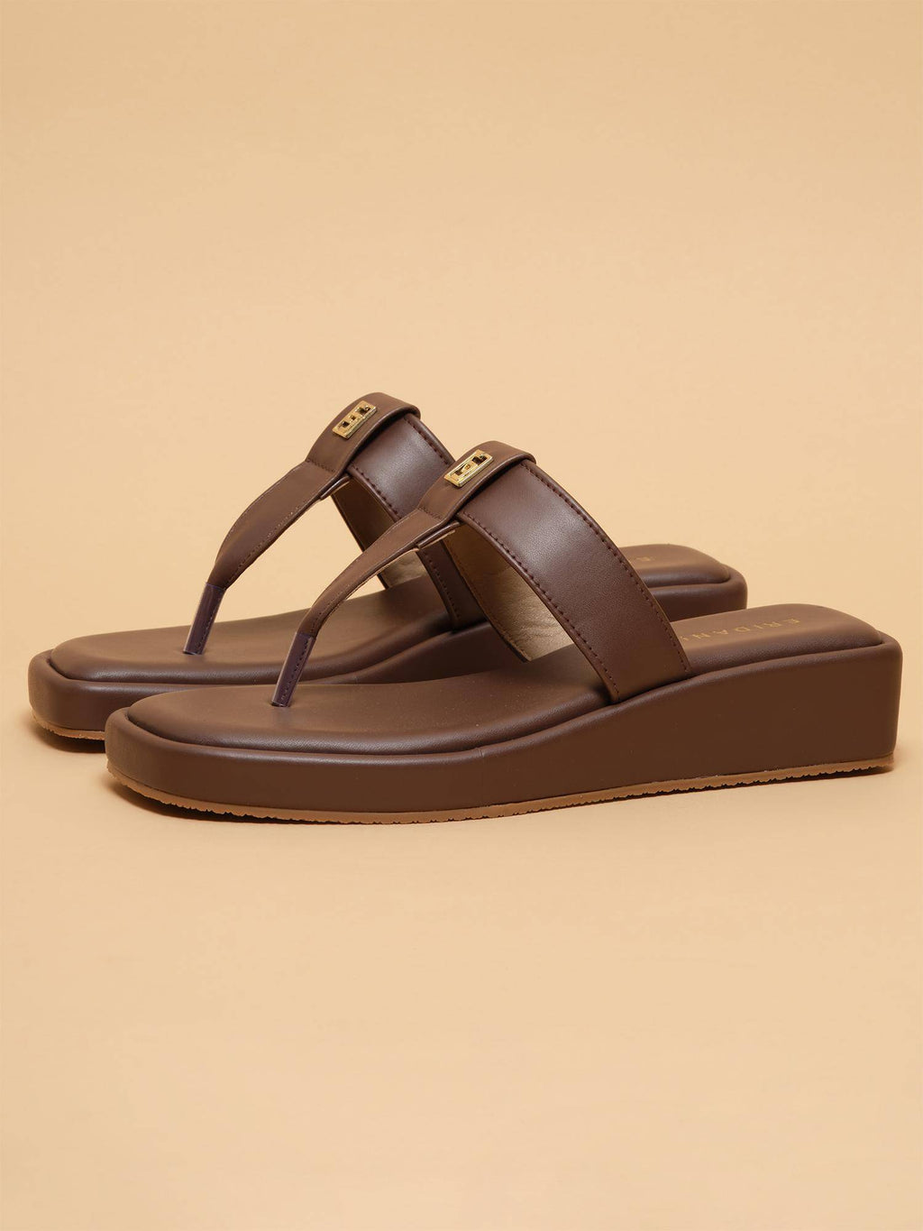 Women Dovie Brown Cushioned Platform Sandal | SD89 - view 1