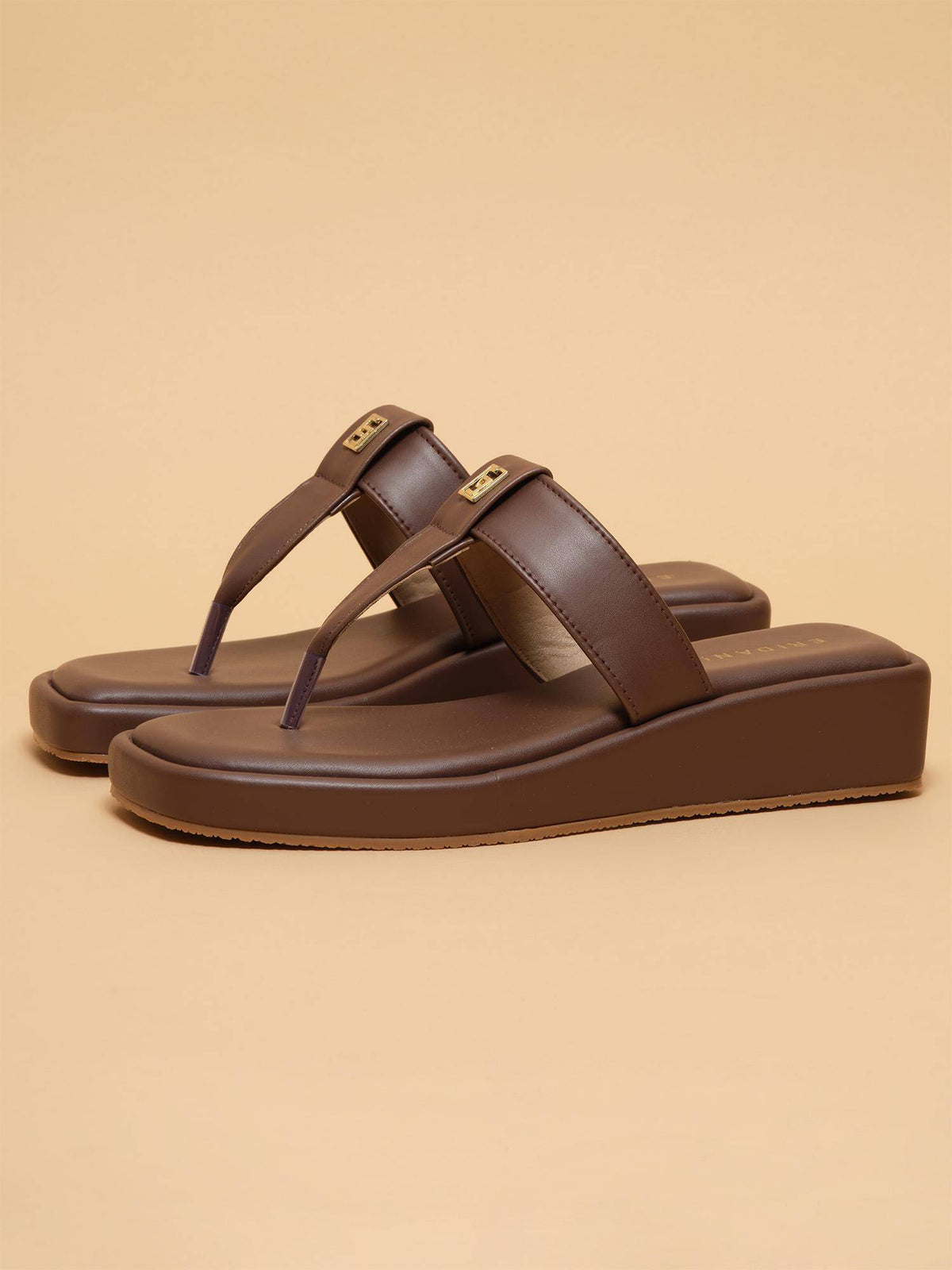 Women Dovie Brown Cushioned Platform Sandal | SD89 - view 1