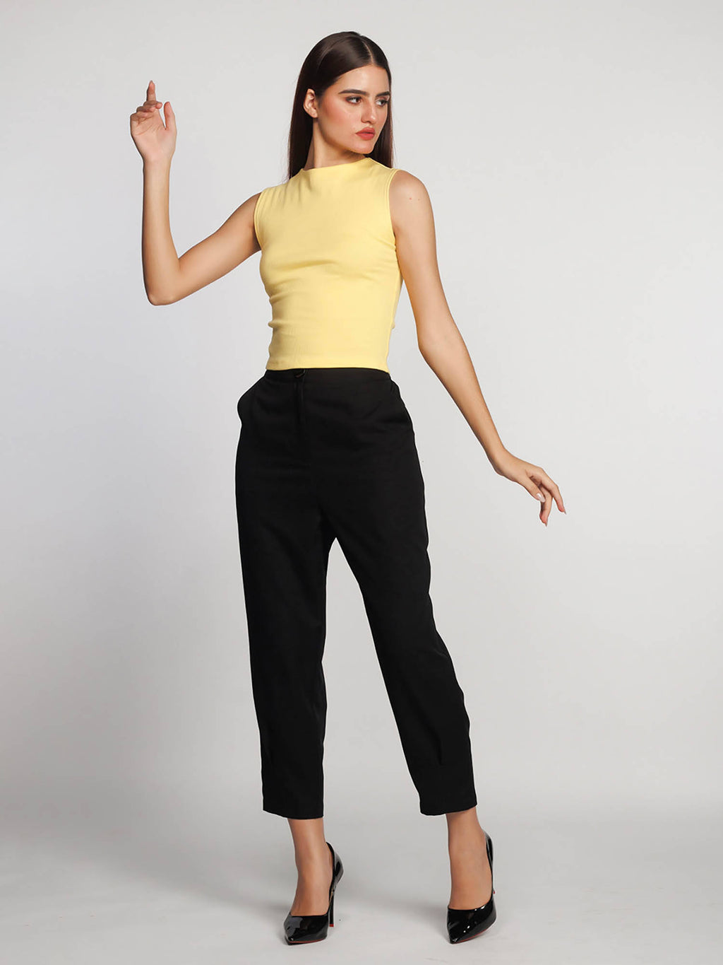 Womens Yellow Solid Tank Top | TT98 - view 1