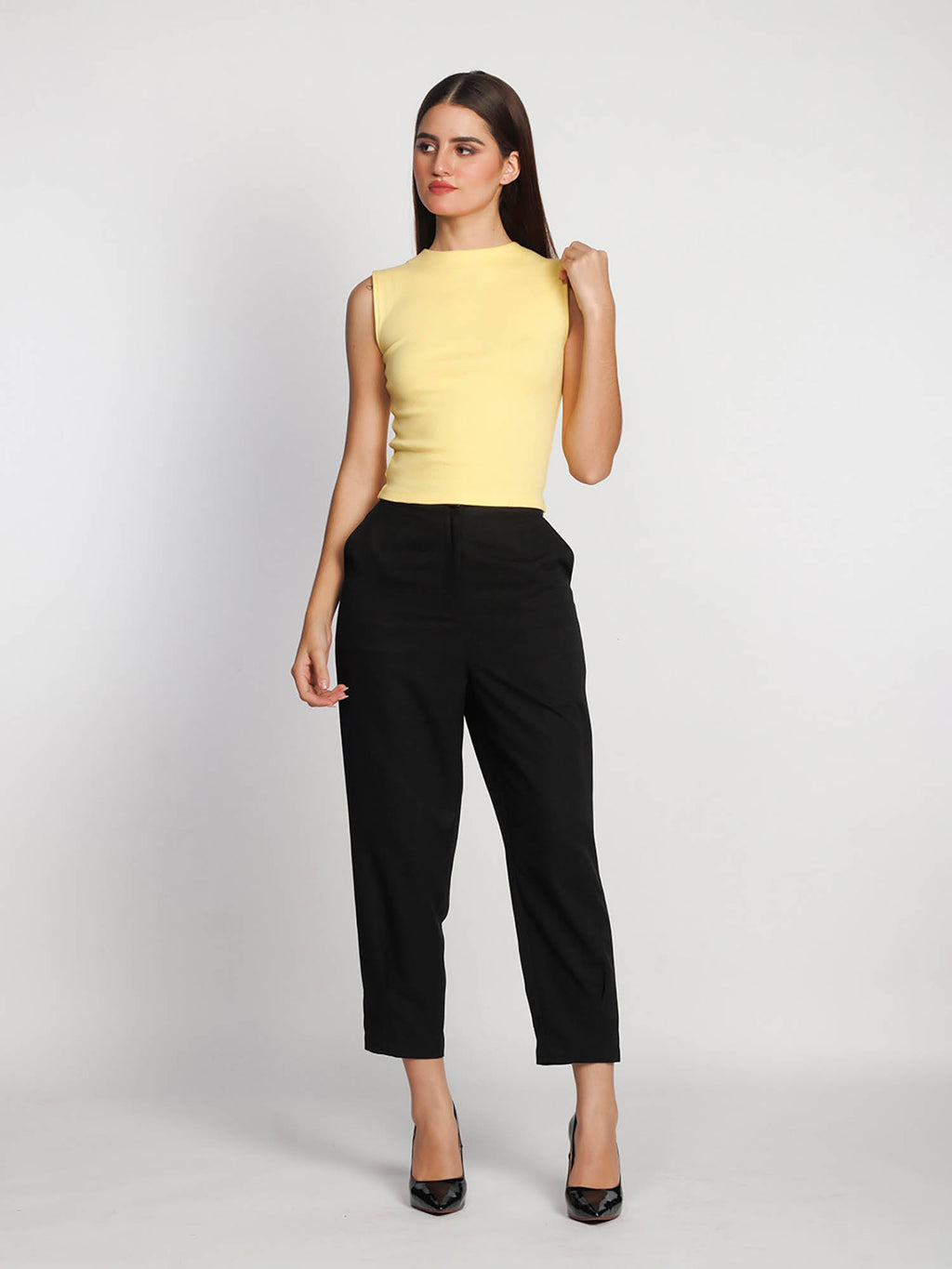 Womens Yellow Solid Tank Top | TT98 - view 5