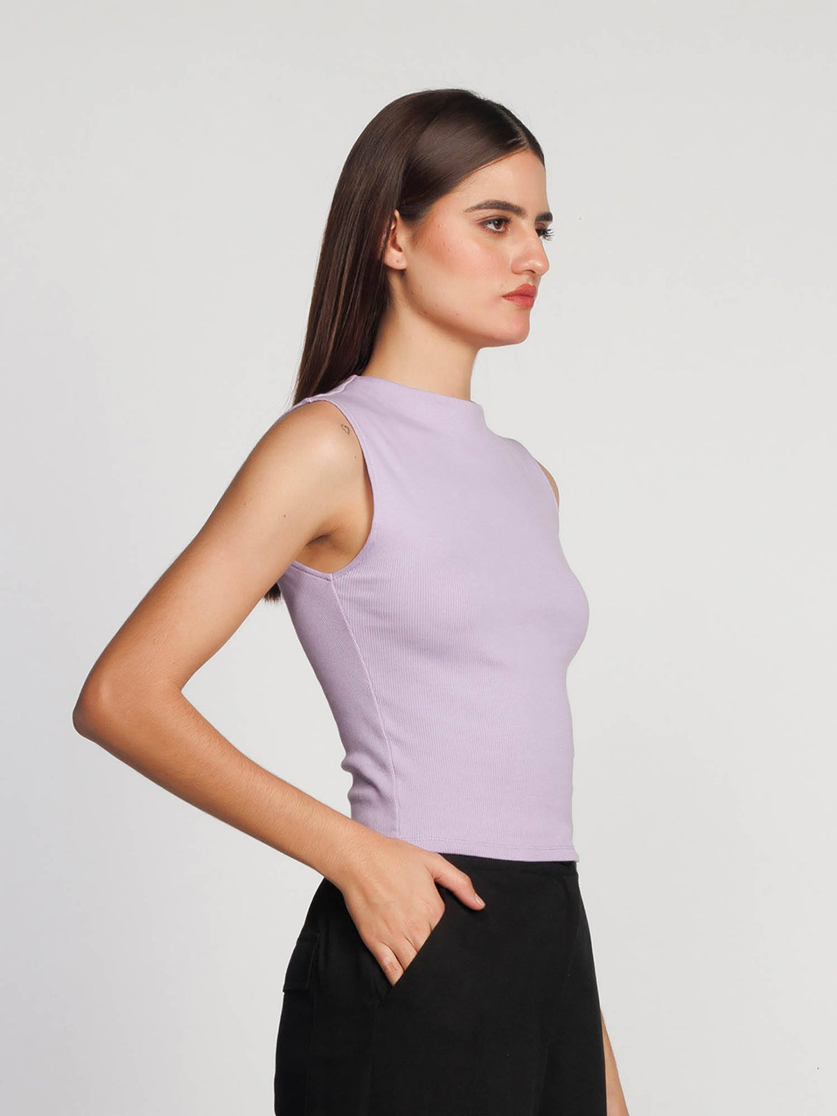 Womens Yellow Solid Tank Top | TT98 - view 15