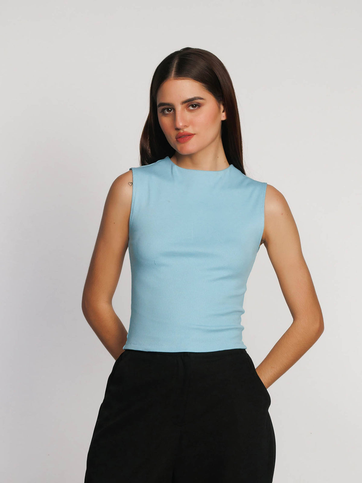 Womens Yellow Solid Tank Top | TT98 - view 26