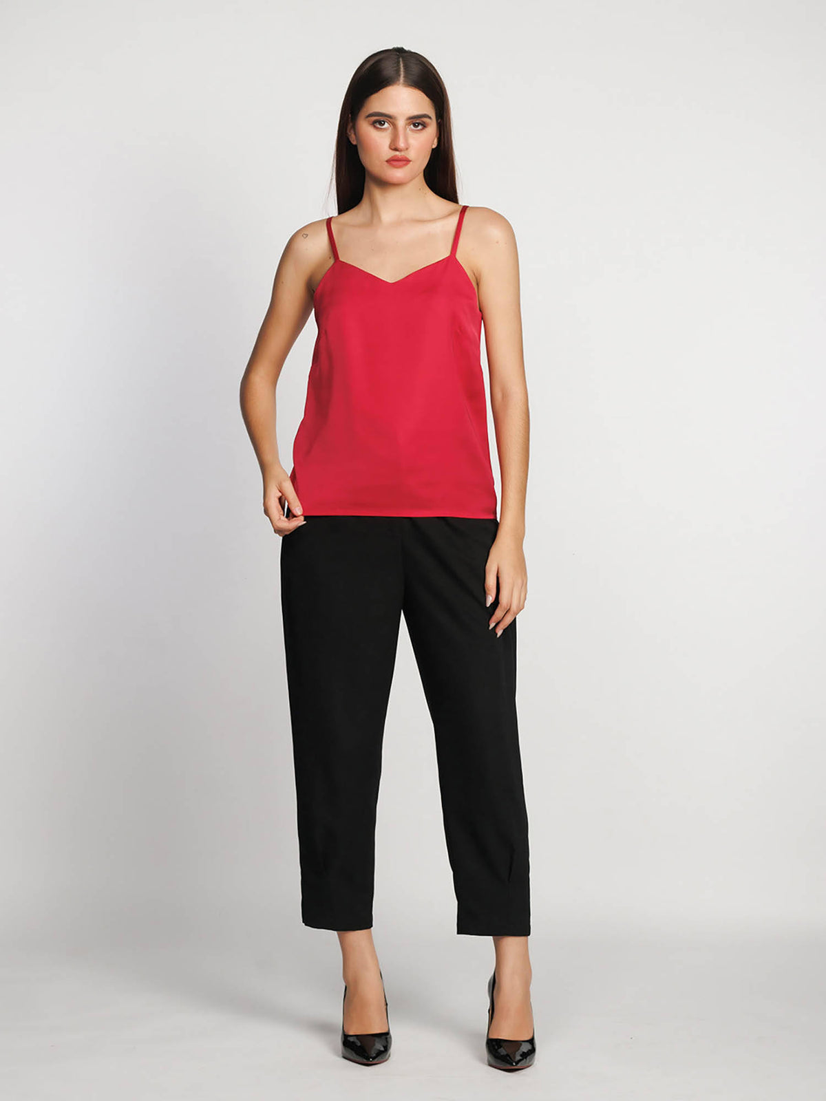 Womens Wine Solid Regular Tank Top | TT98 - view 23