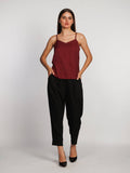 Womens Wine Solid Regular Tank Top | TT98 - view 1