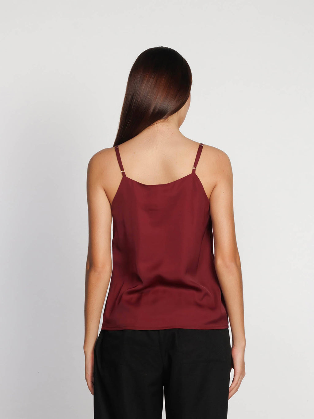 Womens Wine Solid Regular Tank Top | TT98 - view 4