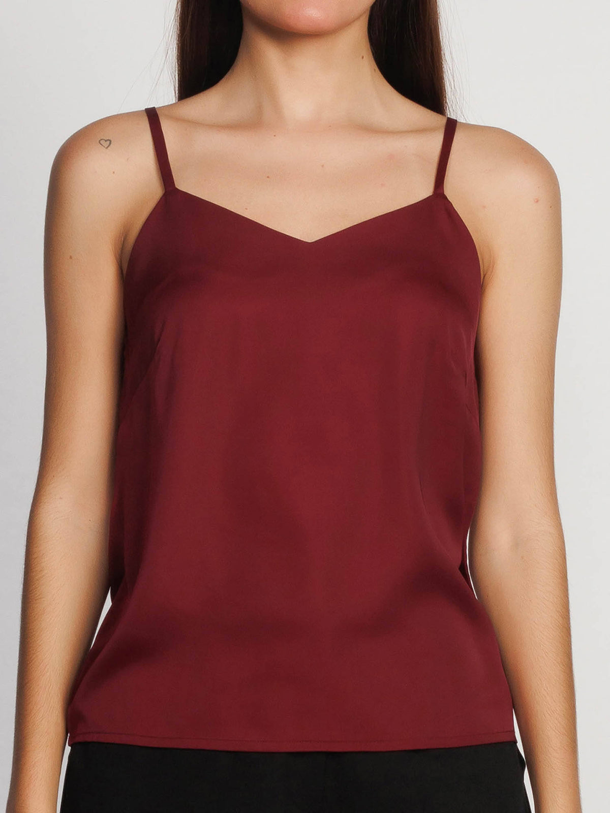 Womens Wine Solid Regular Tank Top | TT98 - view 6