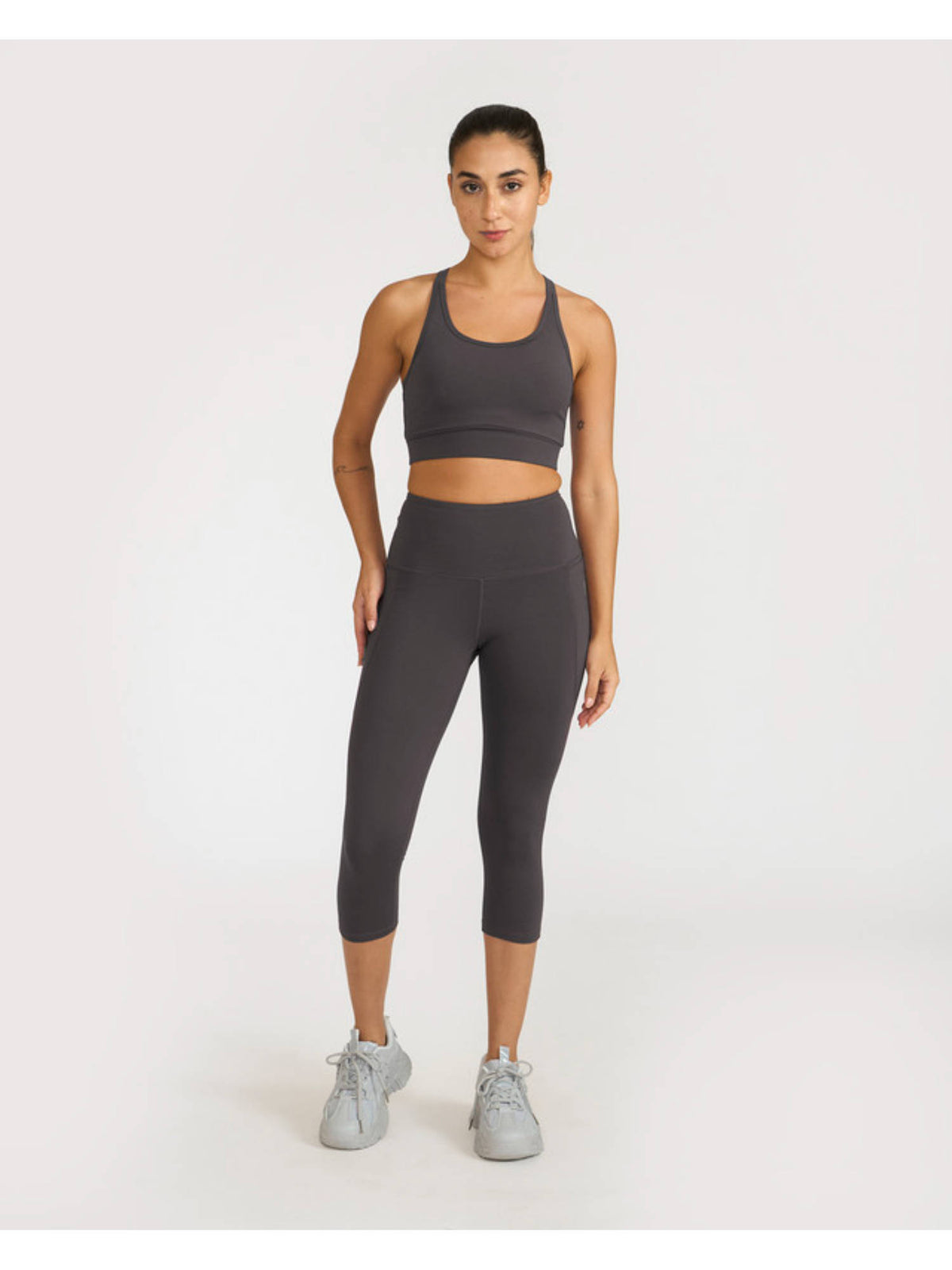 Women Zen Medium Coverage Sports Bra Grey | sb09 - view 4