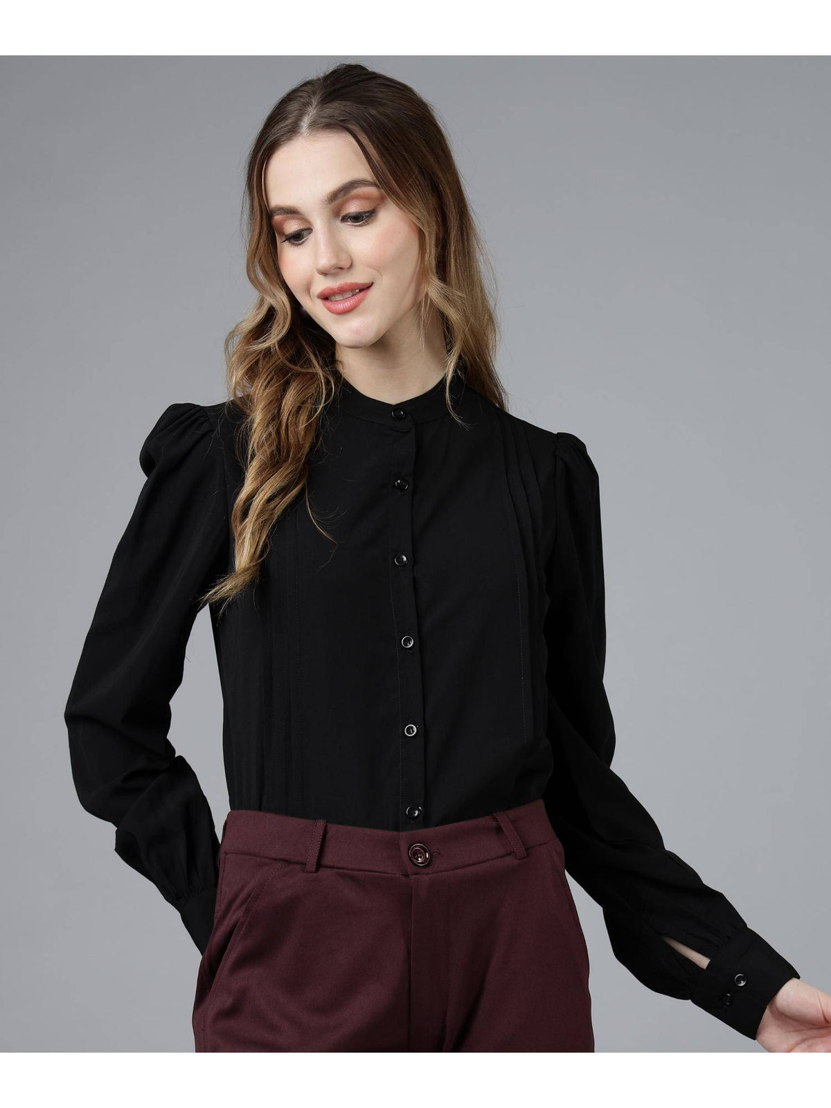 Womens Cream Professional Womens Pleated Formal Shirt | S67 - view 26